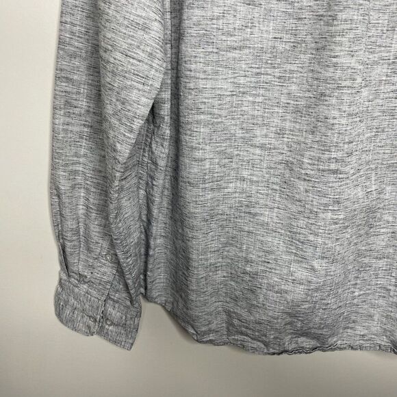 DENIM & FLOWER Shirt Mens XL Button-Down Gray Crosshatch Cotton Lyocell Blend - Picture 6 of 10